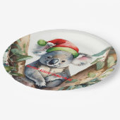 Merry Aussie Christmas Koala Pappteller (Schrägansicht)