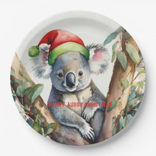Merry Aussie Christmas Koala Pappteller