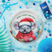Merry Aussie Christmas Koala Pappteller (Party)
