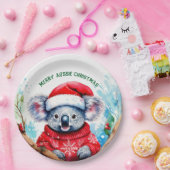Merry Aussie Christmas Koala Pappteller (Party)