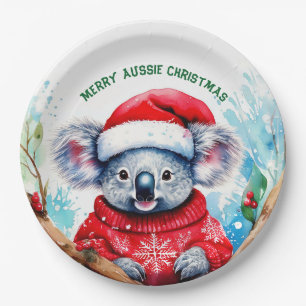 Merry Aussie Christmas Koala Pappteller