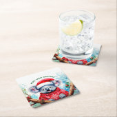 Merry Aussie Christmas Koala Rechteckiger Pappuntersetzer (Vor Ort)