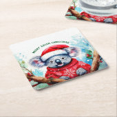 Merry Aussie Christmas Koala Rechteckiger Pappuntersetzer (angewinkelt)