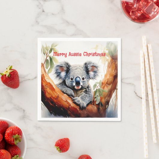 Merry Aussie Christmas Koala Serviette (Beispiel)