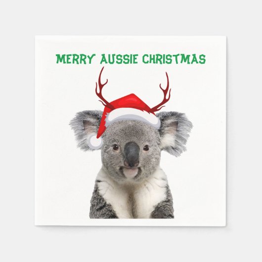 Merry Aussie Christmas Koala Serviette (Vorderseite)