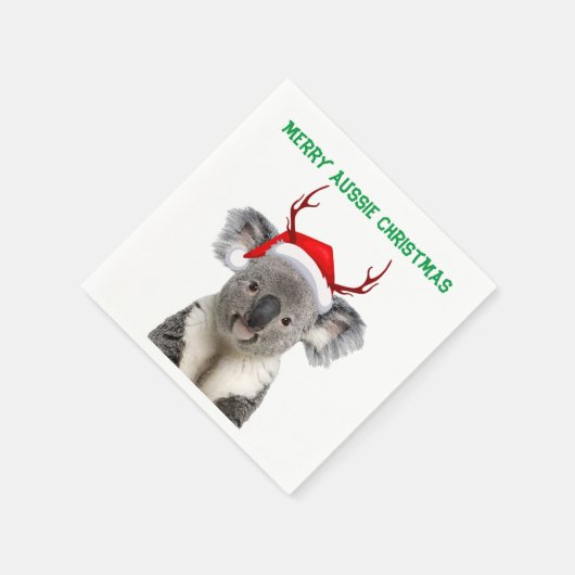 Merry Aussie Christmas Koala Serviette (Ecke)