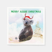 Merry Aussie Christmas Koala Serviette (Vorderseite)