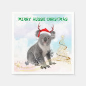 Merry Aussie Christmas Koala Serviette (Vorderseite)