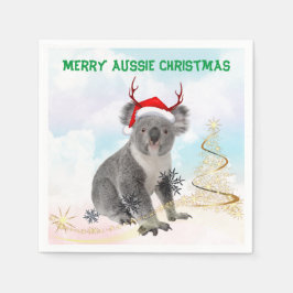 Merry Aussie Christmas Koala Serviette