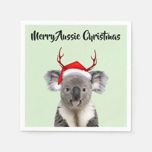 Merry Aussie Christmas Koala Serviette (Vorderseite)