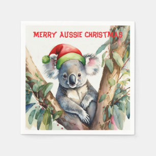 Merry Aussie Christmas Koala Serviette