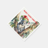 Merry Aussie Christmas Koala Serviette (Ecke)