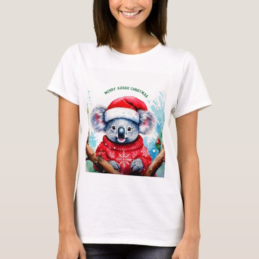 Merry Aussie Christmas Koala T-Shirt (Vorderseite)