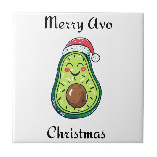 Merry Avo Christmas Fliese (Vorderseite)
