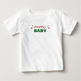 Merry Baby Cute Colorful Script Christmas Baby T-shirt