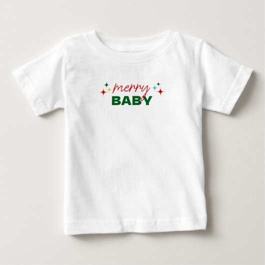 Merry Baby Cute Colorful Script Christmas Baby T-shirt (Vorderseite)