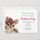 Merry baby deer Christmas cute cartoon invitation Einladung (Vorderseite)
