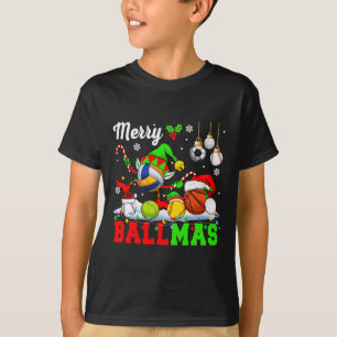Merry Ballmas Xmas Santa Elf Volleyball Basketball T-Shirt
