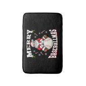Merry Baseballmas Funny Christmas Baseball Santa Badematte (Vorderseite Vertikal)