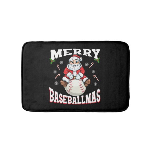 Merry Baseballmas Funny Christmas Baseball Santa Badematte (Vorderseite)