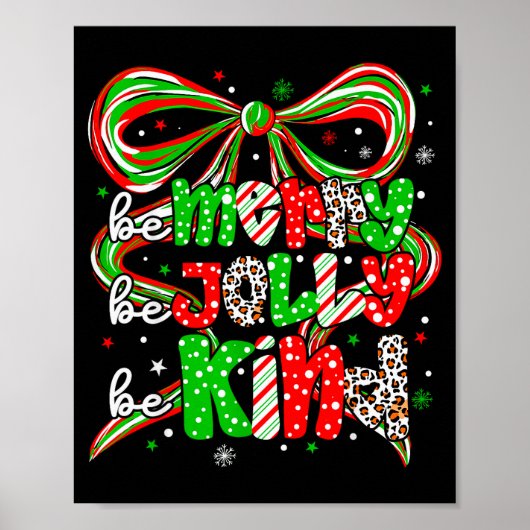 Merry Be Jolly Be Kind Merry Christmas Teacher Xma Poster (Vorne)