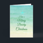 Merry Beach Christmas Starfish Card Feiertagskarte<br><div class="desc">Ein Foto des Strandes mit blauem Meer.</div>