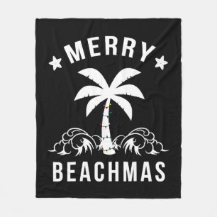 Merry Beachmas Palm Tree Beach Weihnachten Fleecedecke