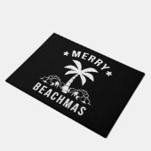 Merry Beachmas Palm Tree Beach Weihnachten Fußmatte (Schrägansicht)