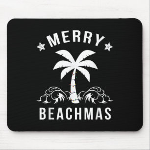 Merry Beachmas Palm Tree Beach Weihnachten Mousepad