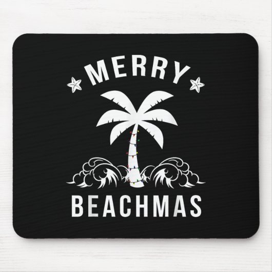 Merry Beachmas Palm Tree Beach Weihnachten Mousepad (Vorne)