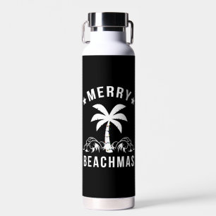 Merry Beachmas Palm Tree Beach Weihnachten Trinkflasche