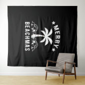 Merry Beachmas Palm Tree Beach Weihnachten Wandteppich (Beispiel (Horizontal))