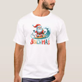 Merry Beachmas Santa Surfing Retro Design T-Shirt (Vorderseite)