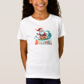 Merry Beachmas Santa Surfing Retro Design T-Shirt (Vorderseite)