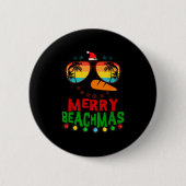 Merry Beachmas Trocal Christmas Hawaii Snowman Bea Button (Vorderseite)
