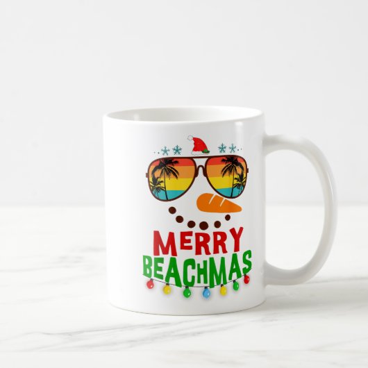 Merry Beachmas Trocal Christmas Hawaii Snowman Bea Kaffeetasse (Rechts)