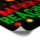 Merry Beachmas Tropical Christmas Hawaii Snowman B Poster (Ecke)