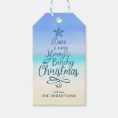 Merry Beachy Christmas Elegante Script Geschenkanhänger (Vorderseite)