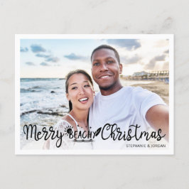 Merry Beachy Weihnachts Spaß Urlaub Foto Feiertagspostkarte