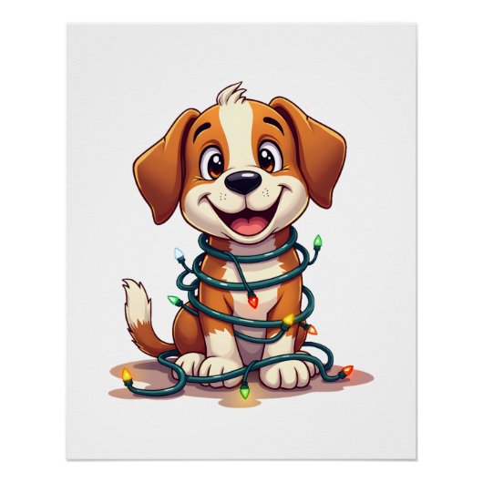 Merry Beagle Lichtern Poster (Vorderseite)