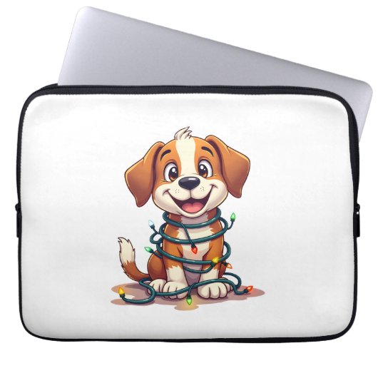 Merry Beagle Lights Laptopschutzhülle (Vorderseite)
