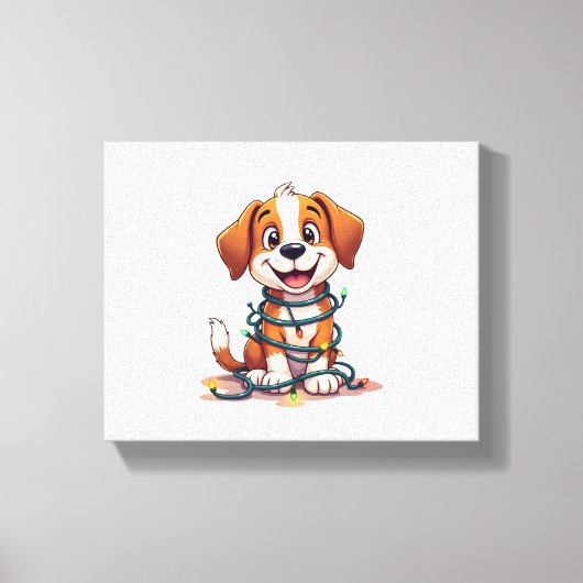 Merry Beagle Lights Leinwanddruck (Vorderseite)