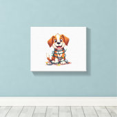 Merry Beagle Lights Leinwanddruck (Insitu (Holzboden))