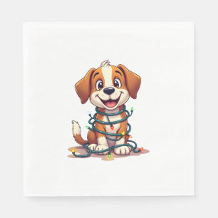 Merry Beagle Lights Serviette