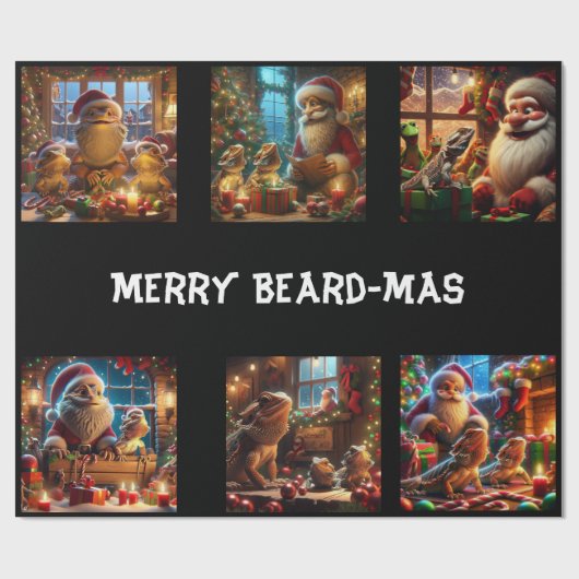 Merry Beard mas Wrapping Paper Geschenkpapier (Flach)
