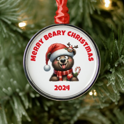 Merry Beary Christmas Ornament Aus Metall (Baum)