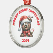 Merry Beary Christmas Ornament Aus Metall (Links)