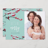 Merry Beeren Feiertagskarte (Vorne/Hinten)