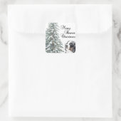 Merry Berner Christmas Quadratischer Aufkleber (Tasche)