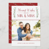 Merry Berries | Weihnachtsfotokarte Feiertagskarte (Vorne/Hinten)